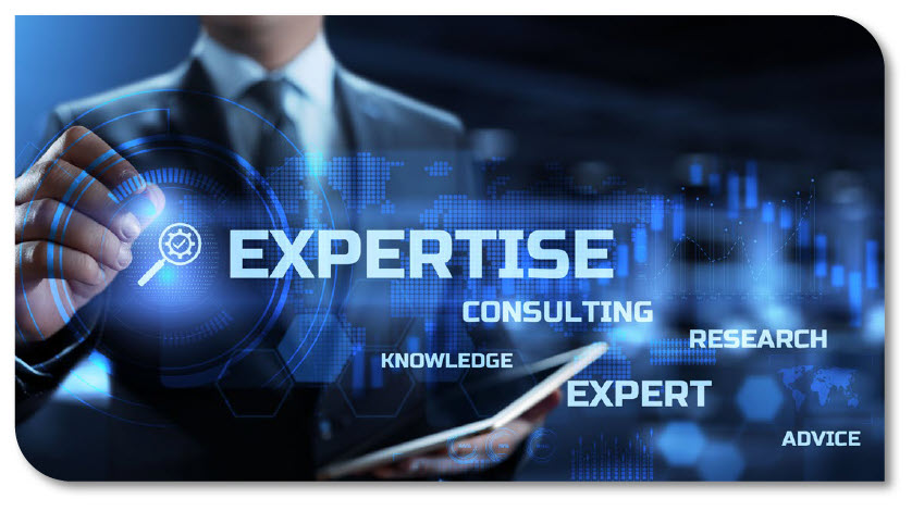 conceptual graphic with the words expertise, consulting, research, knowledge, expert, and advice