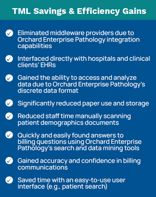 graphic of Tulsa Medical Lab's savings and efficiency gains