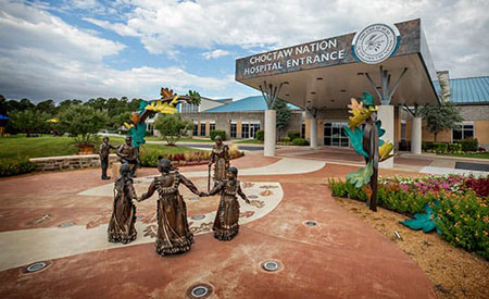 Exterior view of Choctaw Nation Health Care Center in Talihina Oklahoma - Image provided by CNHSA