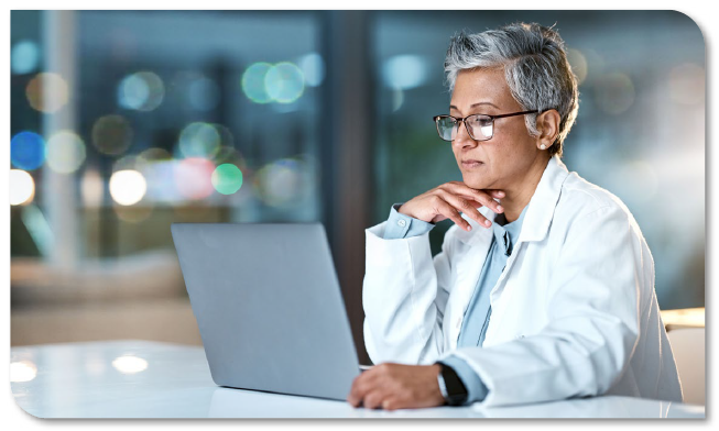 Scientist working on a laptop